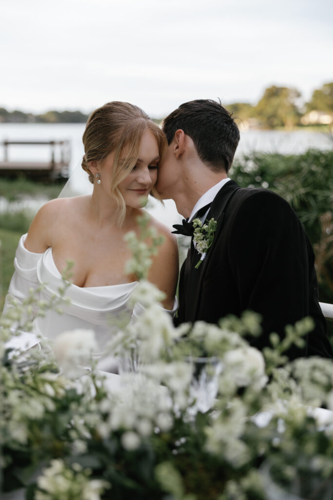 Orlando wedding makeup artist | Makeup Artist Orlando Beauty Brigade | Groom kisses bride on the cheek